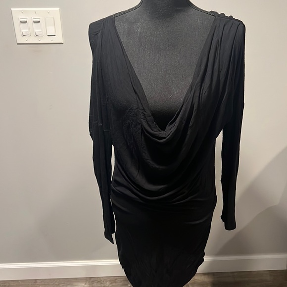 Black Bodycon Dress or Tunic plus size 1x - Picture 2 of 6